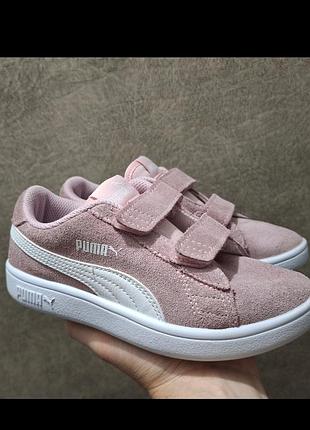 Кросівки кеди дитячі puma smash v2 sd v ps,  365177-27, розмір  31, устілка 20 см, колір рожевий/пудра, замш