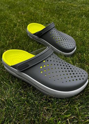 Мужские кроксы сабо crocs literide inmotion grey/light green crocs literide inmotion