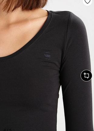 Чорний лонгслів бренду g-star raw