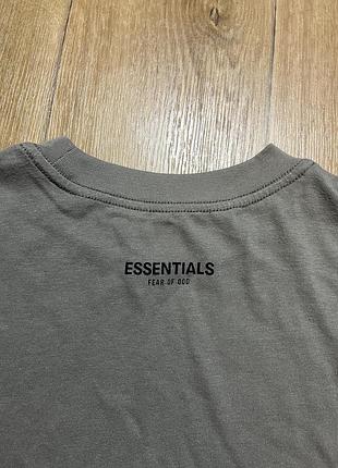 Футболка fear of god essentials хакі оверсайз m