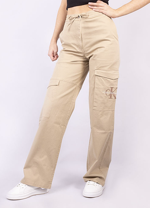 Жіночі штани боюки карго бежеві коричневі на високій посадкі womens archival monologo cargo trouser