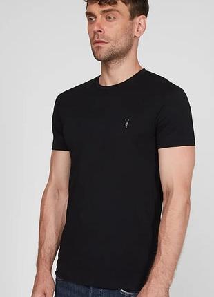 Мужская черная футболка allsaints tonic crew
