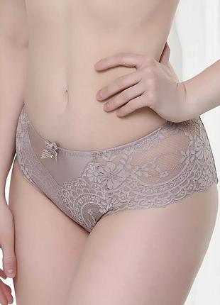 Трусы женские lanny mode 51467 микрофибра с кружевом капучино, xxl