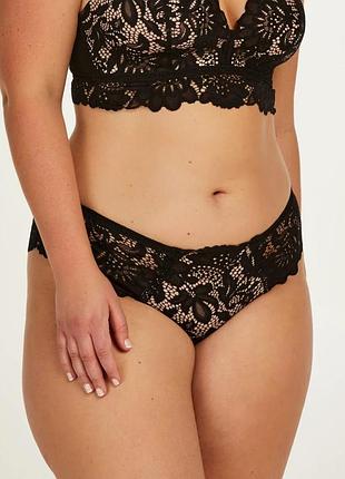 Трусики hunkemoller shiloh brasilian 2xl черный/caviar