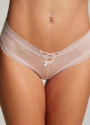 Трусики hunkemoller amaris v-shape bras xl розовый/pale lilac