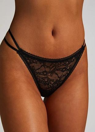 Трусики hunkemoller lyla string xl чорний/caviar