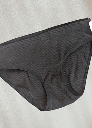 Женские трусы высокие хлопок в рубчик слип xl xl, чорні
