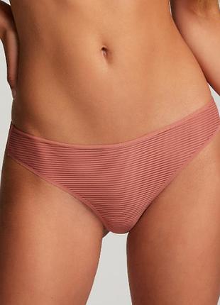 Трусики hunkemoller invisible string stripe xl рожевий/withered rose xl