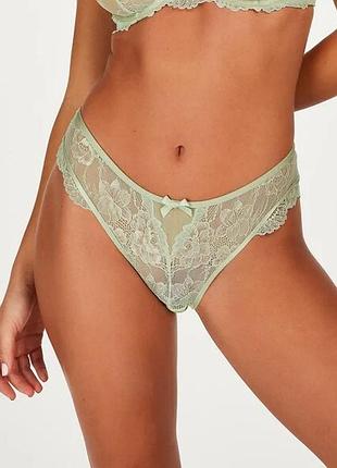Трусики hunkemoller meghan hl brasilian r xl зелений/desert sage