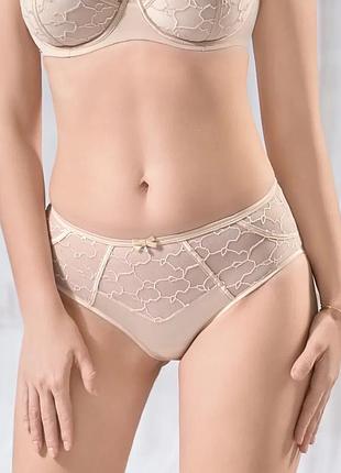 Трусы женские lanny mode 51706 микрофибра с кружевом черные с бежевым бежевый, m