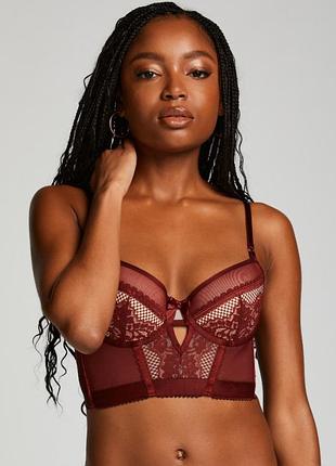 Бюстгальтер hunkemoller malika pd ll 85d бордовий/zinfandel
