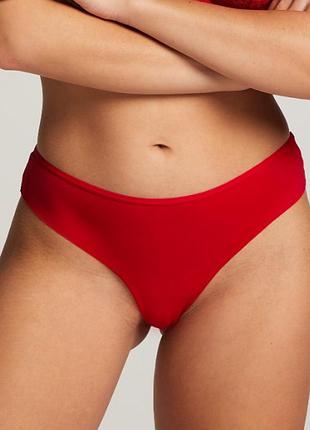Трусики hunkemoller invisible brasilian lace back xl червоний/tango red