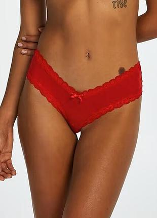 Трусики hunkemoller v-shape brasilian r heart 2xl червоний/tango red 2xl