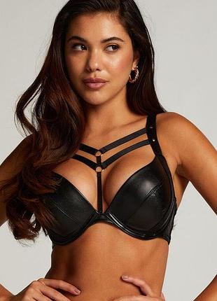 Бюстгальтер hunkemoller private collection shadow pp push 75a чорний/caviar 75a