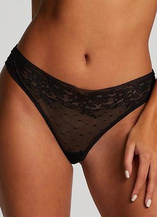Трусики hunkemoller invisible string allover l черный/caviar