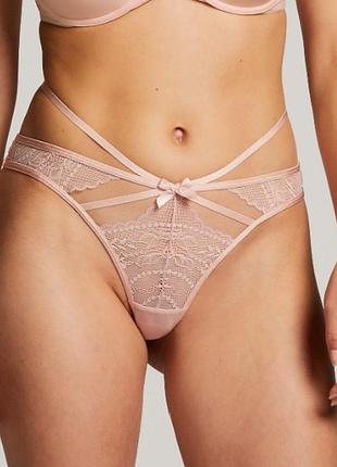 Трусики hunkemoller wera string xl пудровий/pale mauve