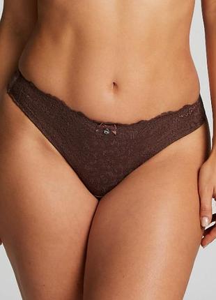 Трусики hunkemoller marine string s коричневий/peppercorn