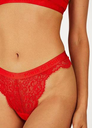 Трусики hunkemoller p.o.p. honey hl tanga string xl червоний/fiery red