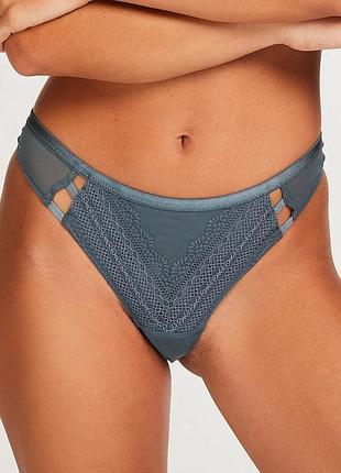 Трусики hunkemoller chynna string 2xl серый/stormy weather 2xl