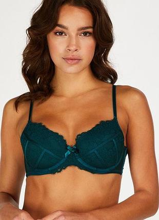 Бюстгальтер hunkemoller emily pd 90c зелений/deep teal