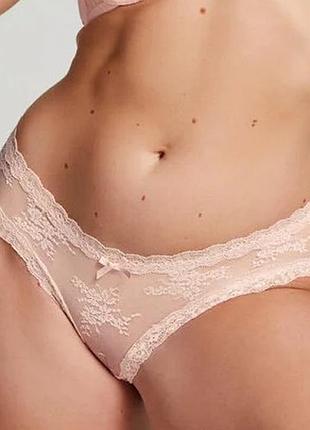 Трусики hunkemoller v-shape floral bras xl пудровый/pale lilac