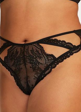Трусики hunkemoller cia string 3xl чорний/caviar