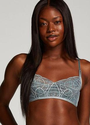 Бюстгальтер hunkemoller luna ud perfect plunge 80d серо-голубой/lead