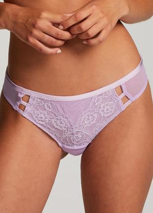 Трусики hunkemoller ollie string xl бузковий/lavendula