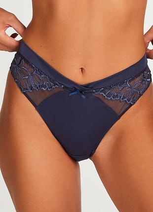 Трусики hunkemoller margot string 2xl синій/nightshadow blue
