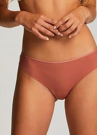 Трусики hunkemoller invisible lace string xl рожевий/withered rose xl