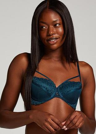 Бюстгальтер hunkemoller riri pd 70e сине-зеленый/reflecting pond