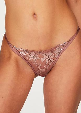 Трусики hunkemoller mila string xs рожевий/rose brown
