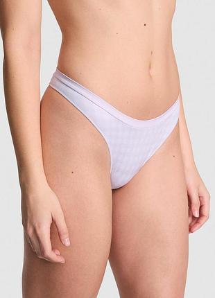 Женские трусики victoria’s secret (34312955164460) seamless high-leg thong m фиолетовые