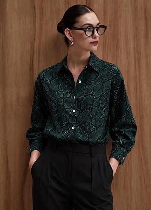 Блуза сорочка рубашка змія принт зара zara