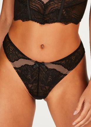 Трусики hunkemoller kimberley hl brasilian l черный/caviar