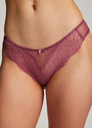 Трусики hunkemoller bliss brasilian r xl розовый/grape nectar