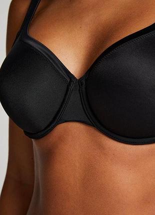 Бюстгальтер hunkemoller satin fleece bm 80g чорний/black 80g