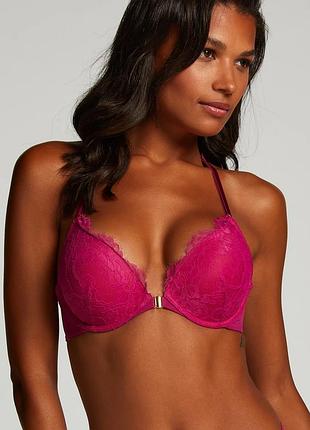 Бюстгальтер hunkemoller saffron pp push 80a фуксия/festival fuchsia