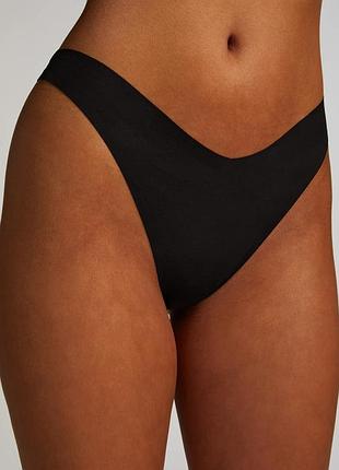 Трусики hunkemoller invisible string fishnet xs черный/caviar