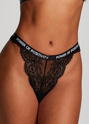 Трусики hunkemoller p.o.p. honey hl tanga string xl чорний/caviar