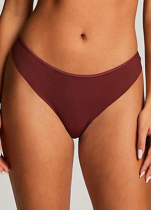 Трусики hunkemoller invisible lace string xl бордовый/windsor wine