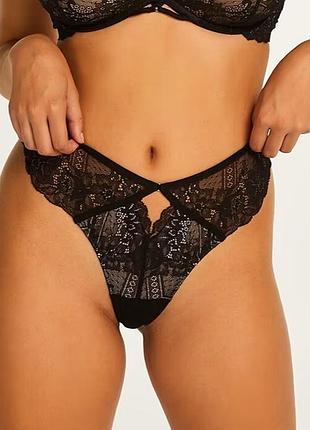 Трусики hunkemoller josefina string 2xl черный/caviar