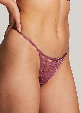 Трусики hunkemoller maxime string l рожевий/grape nectar