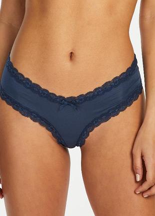 Трусики hunkemoller v-shape brasilian 2xl синій/peacoat