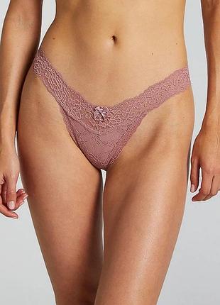 Трусики hunkemoller madison ulv string 3xl пудровый/wistful mauve