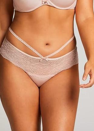 Трусики hunkemoller francesca boxerstring 2xl пудровий/pale mauve