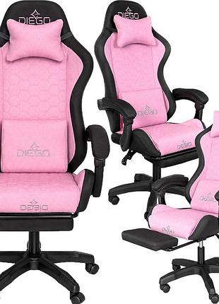 Крісло геймерське diego fabric x pink