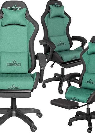 Крісло геймерське diego fabric x green
