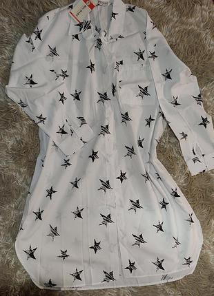 Жіноча подовжена рубашка-туніка 54-56р