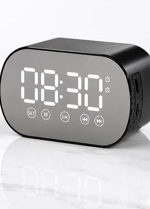 Bluetooth колонка s15 bt з годинником і будильником, fm радіо, microsd, 3 вт
